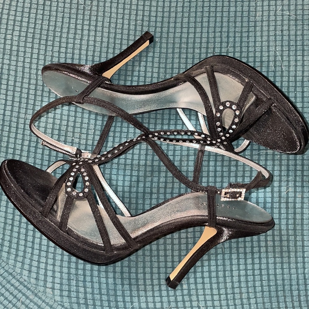 Strappy Rhinestone Dress Sandals- Size 9 - Picture 3 of 6
